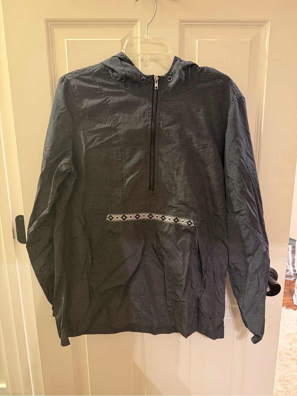 Zine Clothing Men's Hooded Rain Pullover - Charcoal